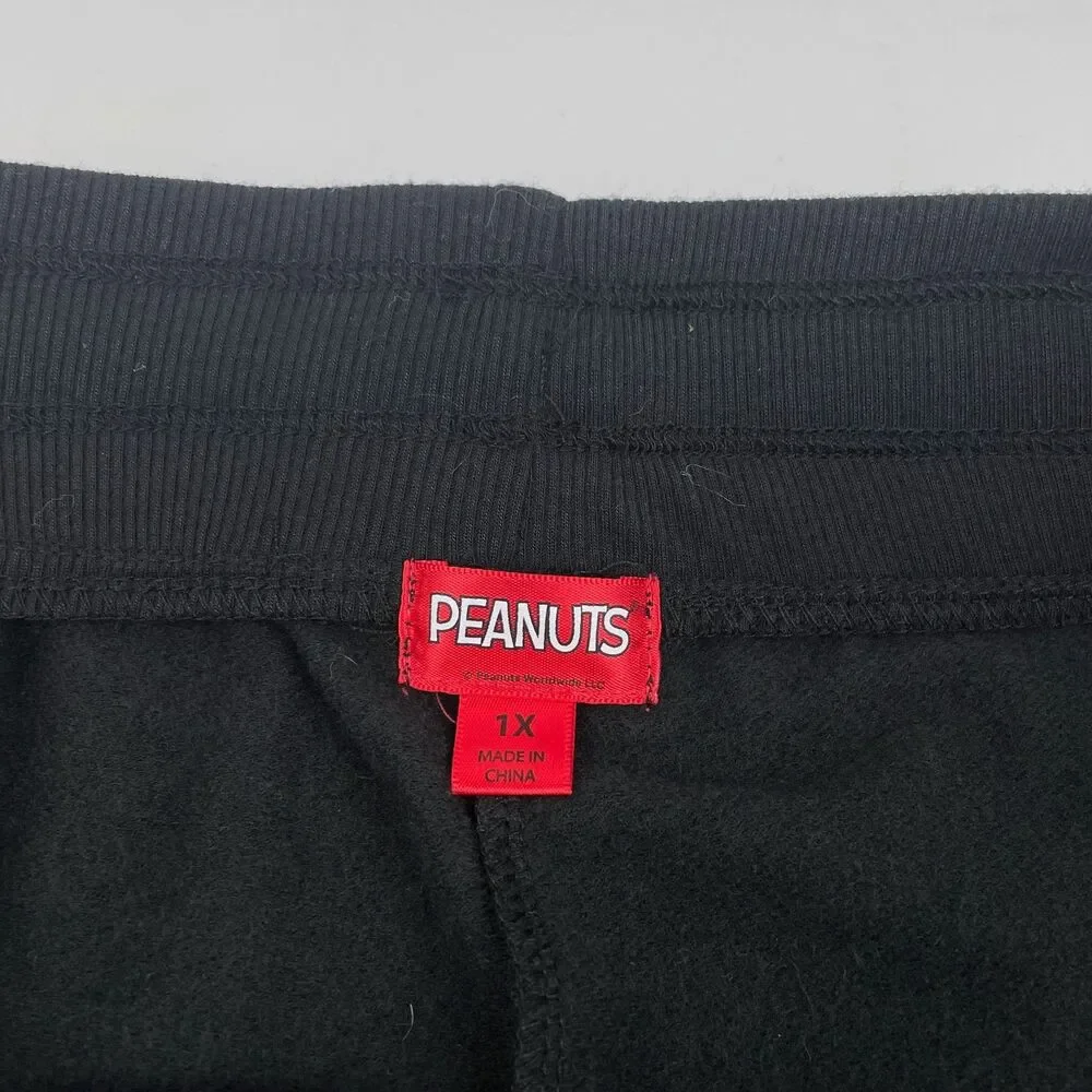 NWT Peanuts Snoopy Woodstock Black Lounge Pajama Jogger Pants Women Plus Size 1X